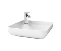 PU3700 Накладная раковина-чаша квадратная 400x400x120 с отв. под смеситель белая HDA057