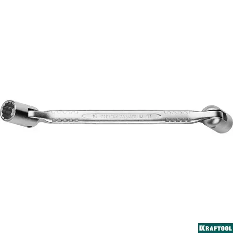 KRAFTOOL 18 х 19 мм, двухсторонний шарнирный гаечный ключ (27210-18-19)