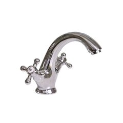 Смеситель для умывальника ПСМ 712-К/89, металические маховики Крест, без гибкой подводки, короткий излив