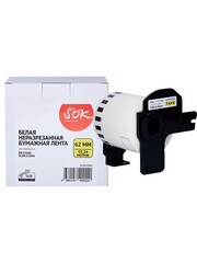 Лента S'OK by Sakura Printing DK22606 для Brother QL-1050, QL-1060N, QL-1100, QL-1110NWB, QL-500, QL-500A, QL-560, QL-570VM, QL-600, QL-650TD, QL-710W, QL-550, QL-570, QL-580N, QL-700, QL-720NW, QL, черный на желтом, 62мм, 15,24м, наклейка
