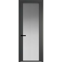 Алюминиевая дверь 2AGP серая ночь остеклённая