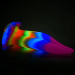Фантазийный люминесцентный стимулятор-язык Unicorn Kiss Unicorn Tongue Glow-in-the-Dark Silicone Dildo - 21,3 см. - 