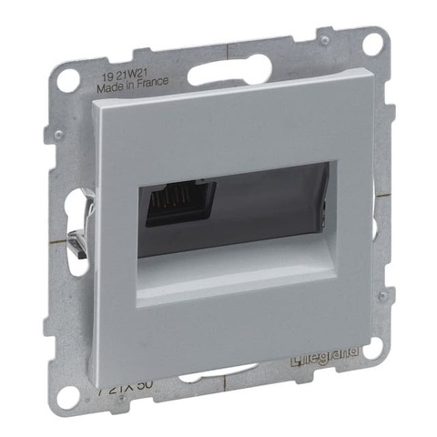 Розетка компьютерная RJ45 cat5e UTP. Цвет Алюминий. Legrand серия SUNO. 721350