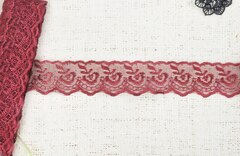 Вышивка на органзе, ш. 4,3 см, бордовый