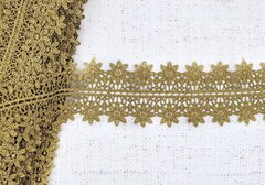 Кружево плетеное, ш. 7 см, тёмная горчица