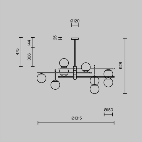 Подвесная люстра Maytoni Nostalgia MOD048PL-09G