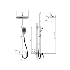 Душевая система тропический душ BELZ B24572-3 латунь, графит