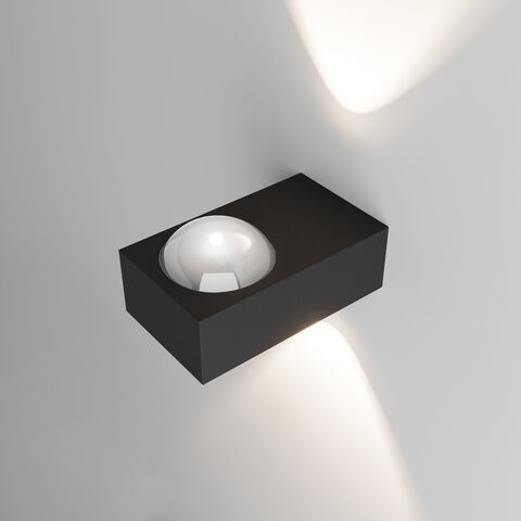 Уличный настенный светодиодный светильник Elektrostandard Lenses 35191/W черный