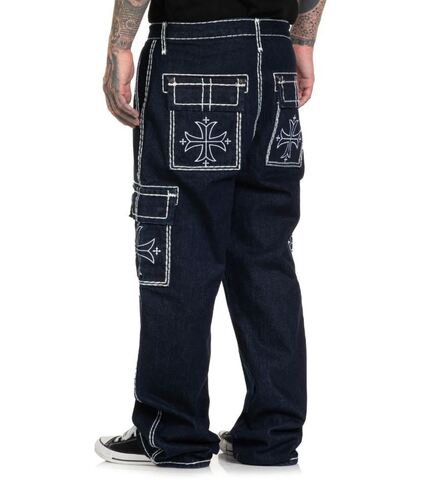 Affliction | Джинсы  мужские Wide Leg Cargo Jeans 110WL207 сзади слева