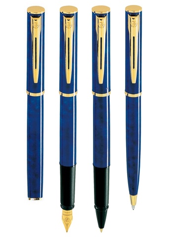 Ручка шариковая Waterman Apostrophe Lacquer Blue Marble GT, F (S0702860)