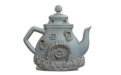 Силиконовый молд № 421 Домик чайник 2 D ( серия домики для гномов и фей)