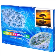
          Алмазная мозаика Alingar, на подрамнике, с полным заполнением, (глянц), 20х30 см, 19 цветов, "Дерево на острове"