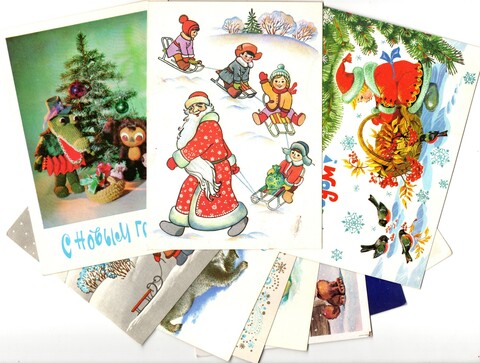 Подборка поздравительных открыток — 10 штук— разные художники — чистые, без повторов