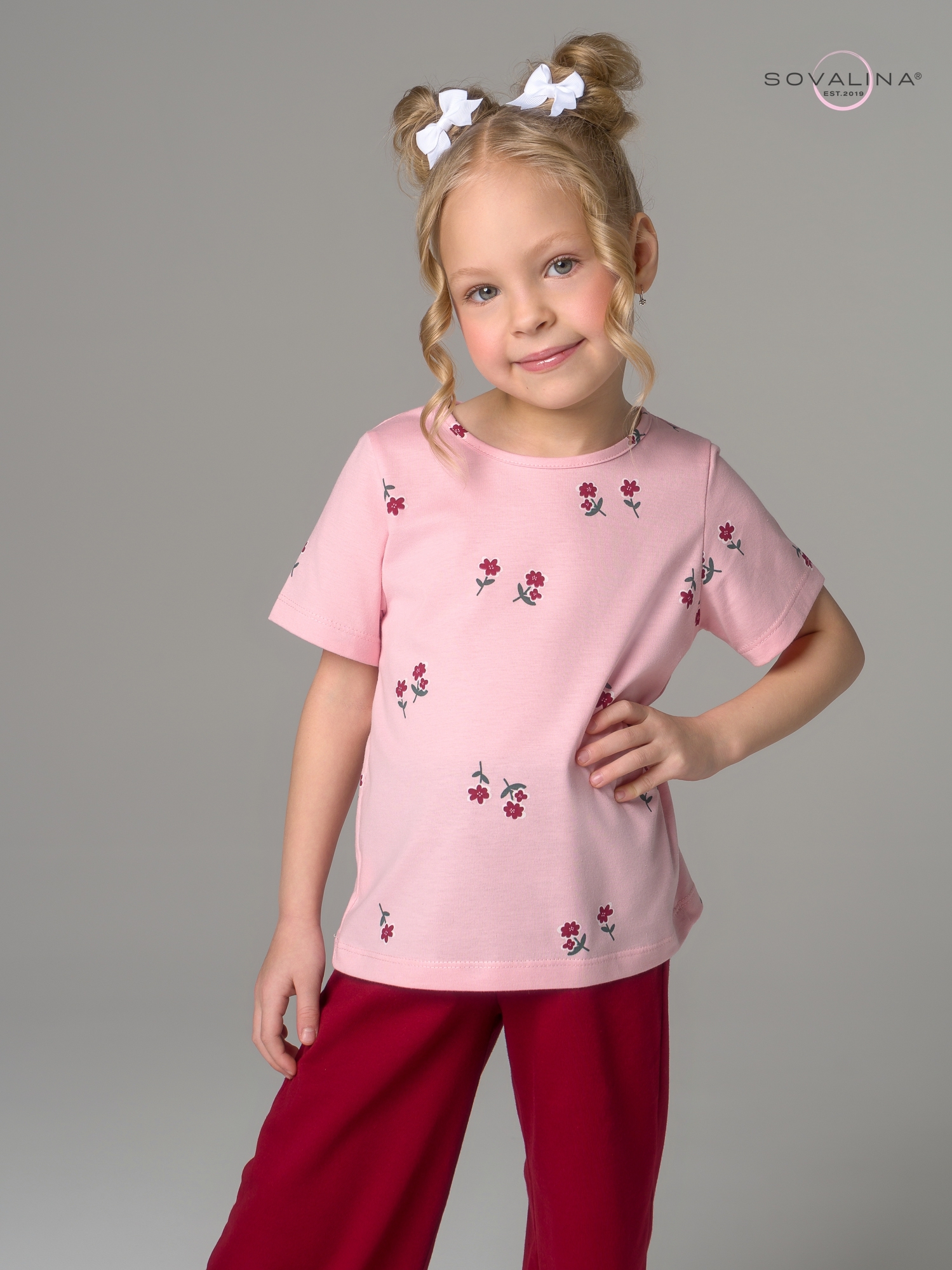 Костюм Лето лютики роза-бордо