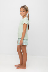 пижама  для девочки  К 1596/морская пена,цветочный танец