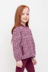 жакет  для девочки  КР 302574/насыщенная клюква,милые цветочки к497