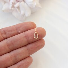 Подвеска Маркиз с белым фианитом, 14*5 мм, позолота, П393