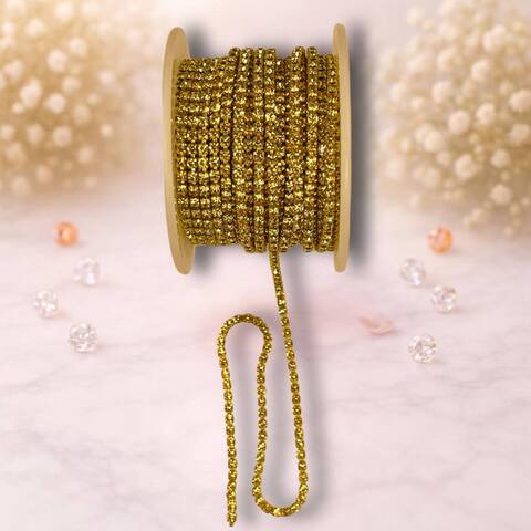 стразовая лента 3мм цвет (золото -желтый)