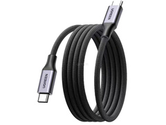 Кабель UGREEN L520 (55517) USB-C to USB-C PD Magnetic Fast Charging Cable 1м, серый космос