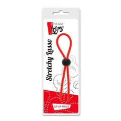 Красное эрекционное лассо с одной бусиной-утяжкой STRETCHY THIN LASSO - 