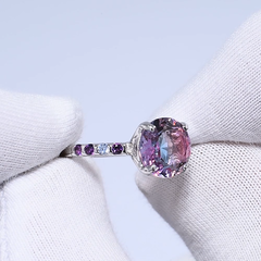 92011717- Серебряное кольцо дорожка с ситаллом с эффектом ОМБРЕ