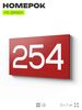 Номер на дверь 254, табличка на дверь для офиса, квартиры, кабинета, аудитории, склада, красная 120х70 мм, Айдентика Технолоджи