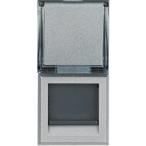 Компьютерная/интернет розетка 5 кат. RJ45, 1 модуль. Цвет Алюминий. Bticino AXOLUTE. HC4279C6