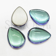 Кабошоны из стекла Vitrail Turquoise, Витражный бирюзовый, Капля на StrazOK.ru