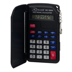 Калькулятор карманный Basir 8 Bit с крышкой, LCD, 10.2*6.2*1.4 см, чёрный
