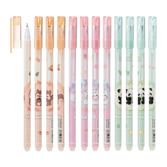 Ручка гелевая, пиши-стирай, Basir, синие чернила, серия "Животные", разноцветный корпус