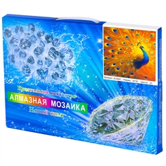
          Алмазная мозаика Alingar, на подрамнике, с полным заполнением, (глянц), 40х50 см, 25 цветов, "Павлин"