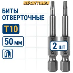 Бита отверточная ПРАКТИКА Профи Torx Tamper-10 х 50мм (2шт) (776-430)