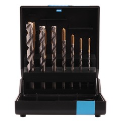 Набор метчиков машинных M3 -M12 HSSE-TiN DIN371/376 (B/4-5P, + сверла) 14пр Volkel 47836