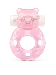 Розовое эрекционное виброкольцо в форме мишки