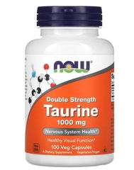 Now foods, таурин, двойной концентрации, 1000 мг, 100 растительных капсул
