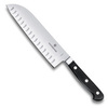 Нож Victorinox сантоку кованый, лезвие 17 см рифленое, черный