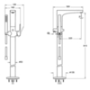 Vitra A42741EXP Напольный смеситель Root Round, хром