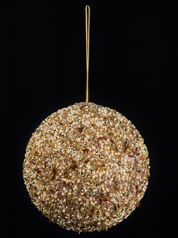 Шар 11х11см ChristmasDeLuxe кремовый