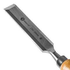 Стамеска плоская КОБАЛЬТ 20 х 140 мм, CR-V, деревянная рукоятка (1 шт.)  подвес (Арт. 245-770)