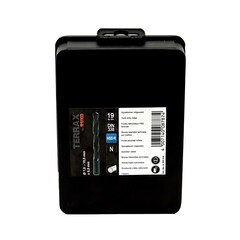 Набор сверл по металлу 1-10мм 19шт DIN338 HSS-R 118° (мет. кейс) Terrax by Ruko A205210