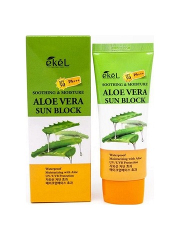 Ekel Soothing & Moisture Aloe Vera Sun Block SPF 50/PA+++ солнцезащитный крем для лица и тела c Алоэ Вера