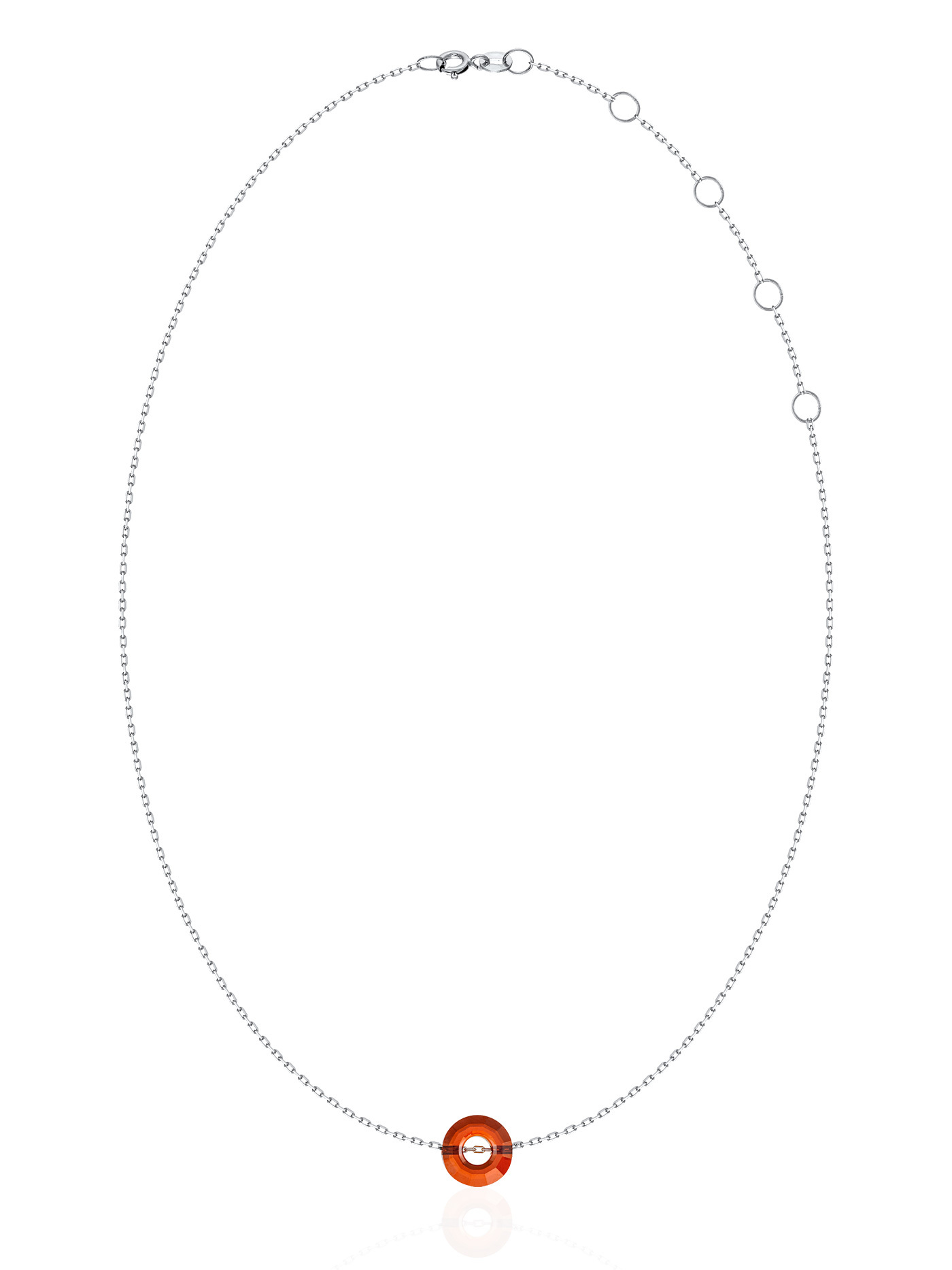 Серебряный чокер с кристаллом Swarovski Red Magma