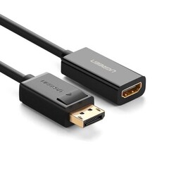 Конвертер UGREEN DisplayPort to HDMI Female Converter 1080P@60Hz MM137, черный