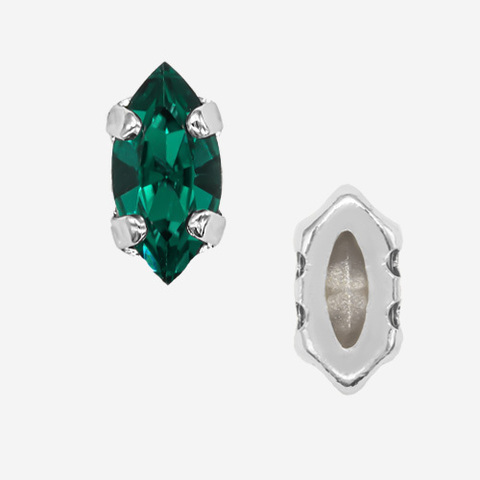 Кристалл Маркиз (Marquise Fancy Stone) в цапах, оттенок 