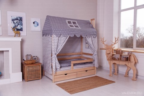 Кроватка-домик Incanto  «Dream Home» с ящиками, цвет натуральный