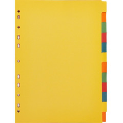 Разделитель листов Attache А4 картонный 12 листов разноцветный (297х210 мм)