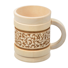 Кружка точёная с выжигом 1 л. 