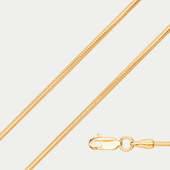 Цепь женская плетения "Снейк" из желтого золота 585 пробы полновесная без вставок (арт. НЦ 15-078 0.30)