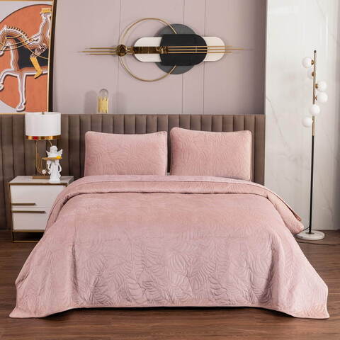 Покрывало 240х260 и 2 наволочки 50х70 Sofi De MarkO Мелисса чайная роза