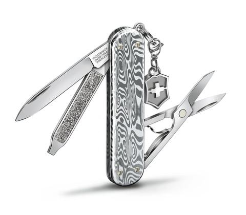 Нож-брелок Victorinox Classic CD Brilliant Damast, 58 mm, Silver (0.6221.34)